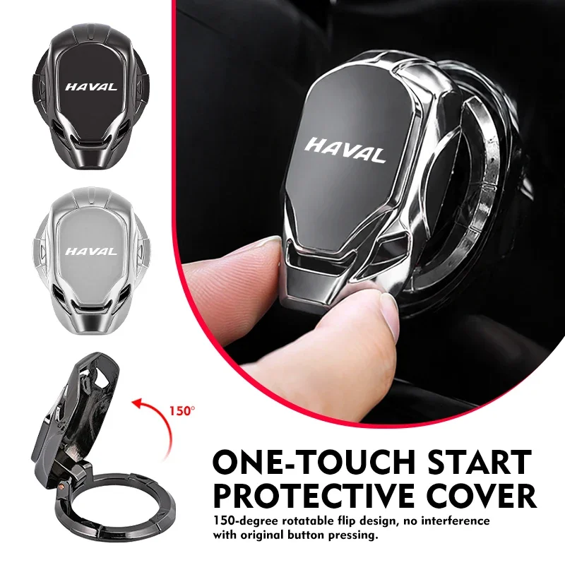 Car One-Touch Engine Start Stop Button Protective Cover for Great Wall Haval H6 Dargo H9 M6 F7 F7X, Anti-scratch Interior Decora