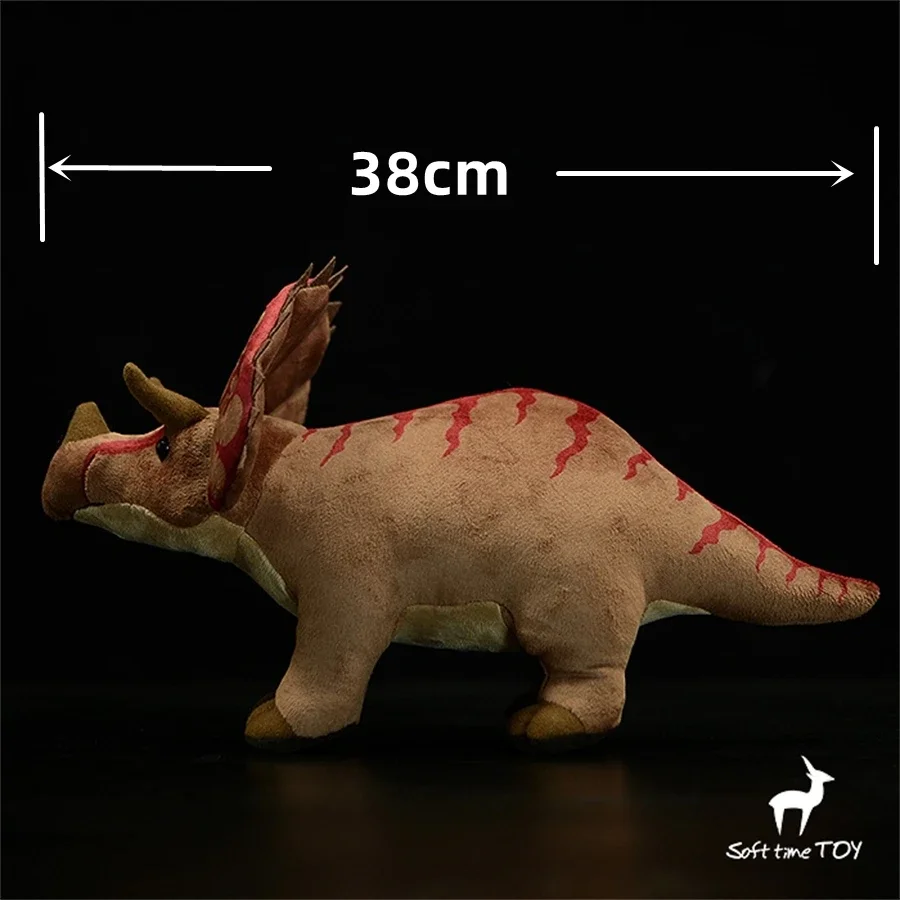 Triceratops High Fidelity Anime Leuke Jurassic Plushie Dinosaurus Knuffels Levensechte Dieren Simulatie Gevulde Pop Kawai Speelgoed Gif