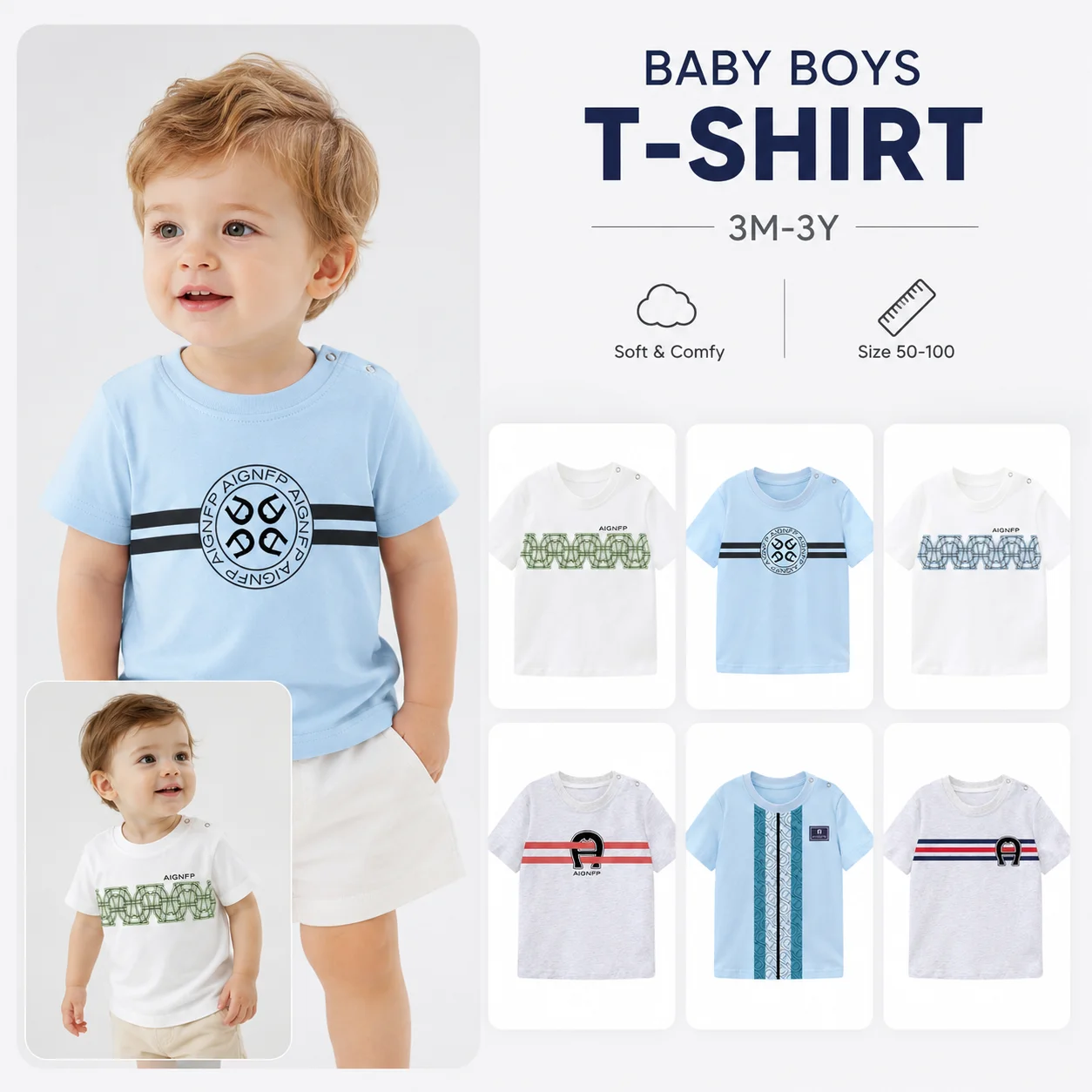 Newborn summer clothing 2026 new baby tees fashion casual Infant short sleeves letter print round-neck top Toddler boy T-shirt