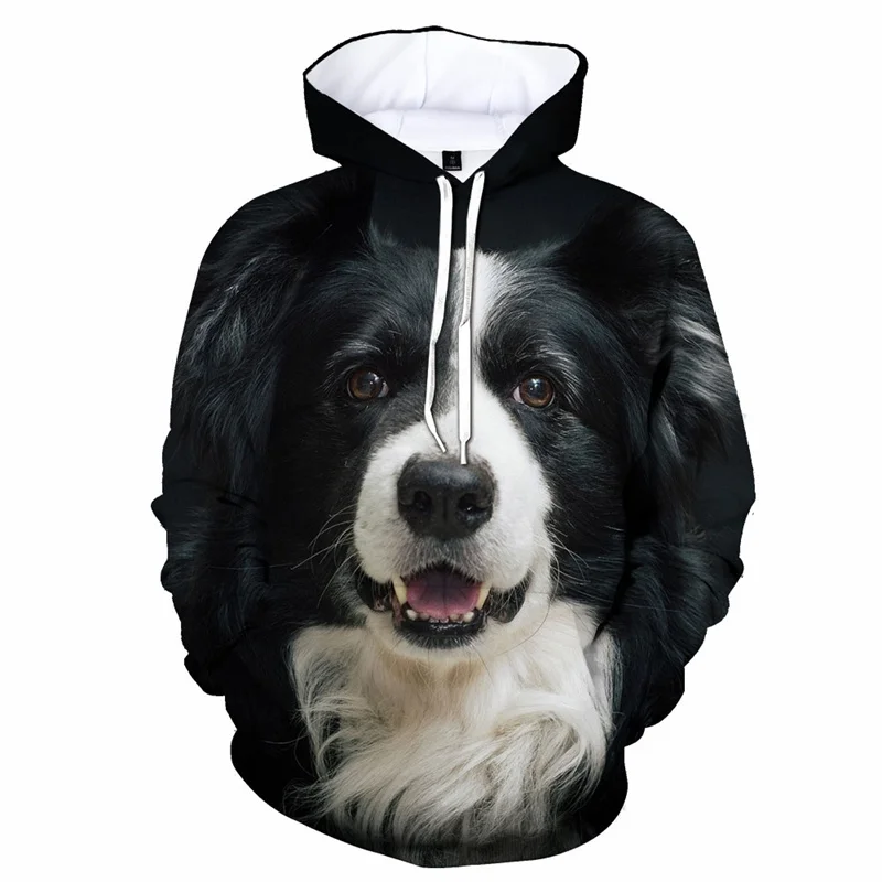 Border Collie Graphics felpa con cappuccio Animal Dog 3d Printed vendita calda felpa Pullover primavera autunno felpe con cappuccio bambini uomo