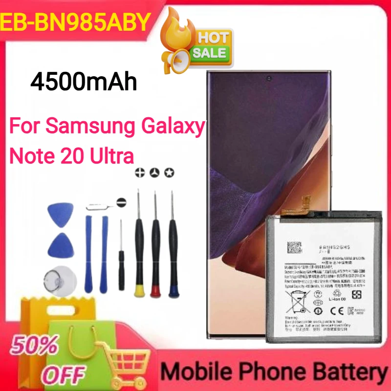 

New 4500mAh EB-BN985ABY Replacement Battery for Samsung Galaxy Note 20Ultra N985 N985U N985U1 N985W Mobile Phone Batteries+Tools