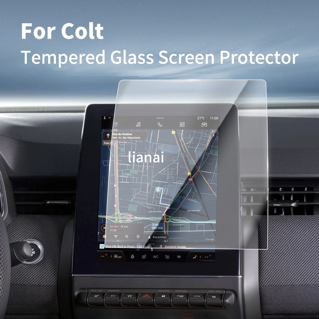 Screen Protector for 2025-2026 Mitsubishi Colt Tempered Glass GPS Video Navigator Car Stickers blue light blocking supplies
