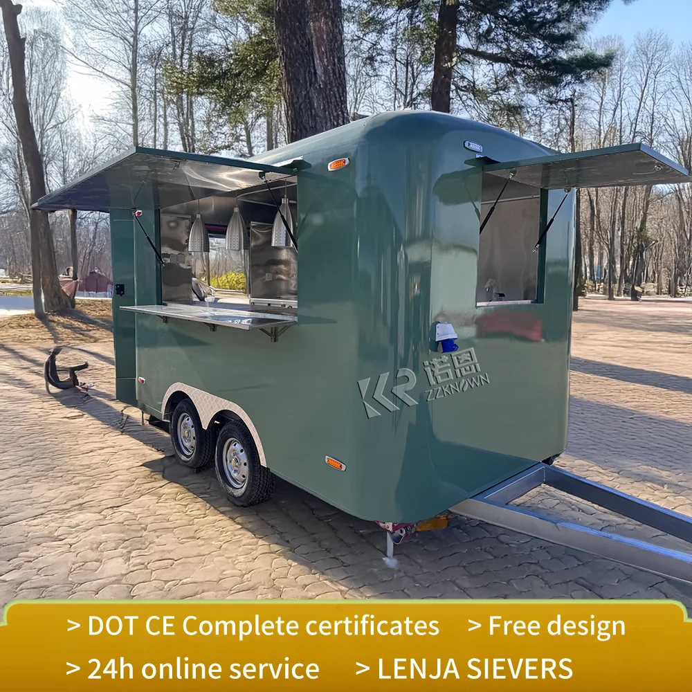 Street Mobile Hot Dog Ice Cream Fast Food Cart Trailer Concession Food Trailers Mobile Food Truck With Full Kitchen