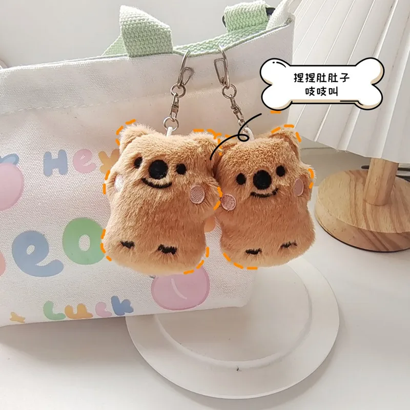 Internet celebrity koala pendant doll squeaky little brown bear student backpack plush doll pendant