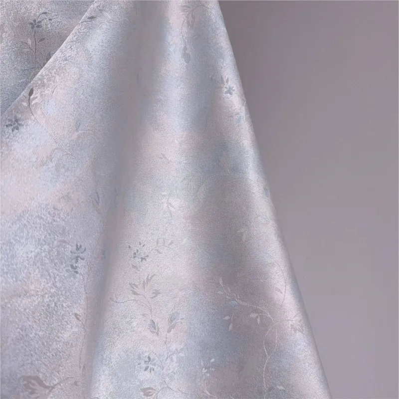 

Light blue woven dark-patterned traditional Chinese jacquard fabric imitation brocade clothing skirt Hanfu vest women's