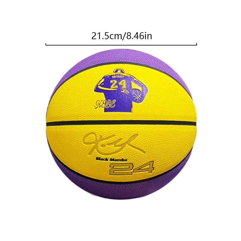 1 шт. Kobe Basketball Желтая Фиолетовая No 5 No 7 PU Black Mamba 24 Signature Game Прочная тренировка на открытом воздухе