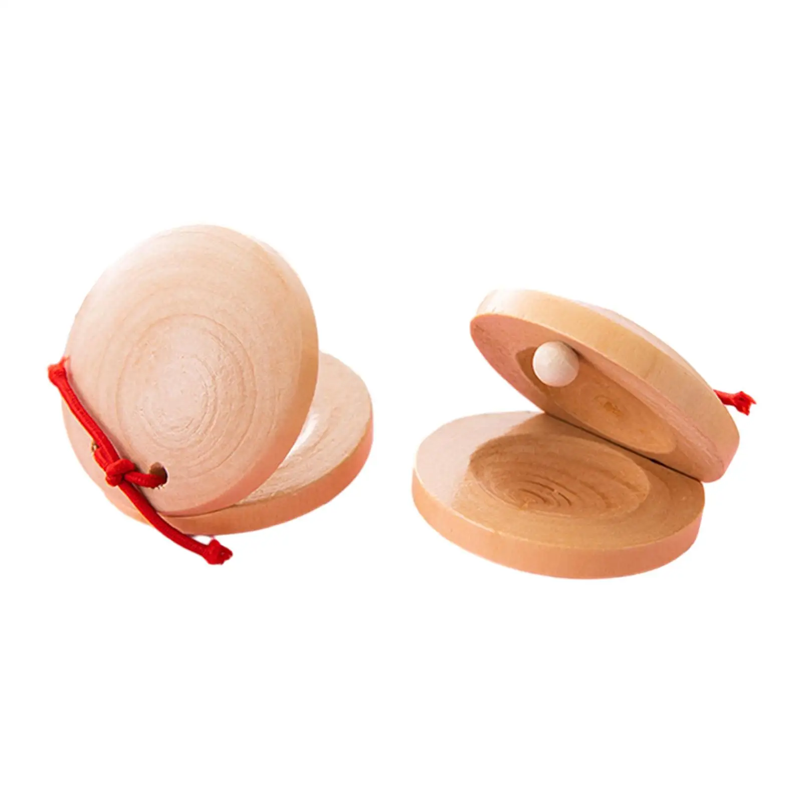 

2Pcs Wooden Castanets Musical Instruments Percussion Instrument Baby Early Education for Classroom