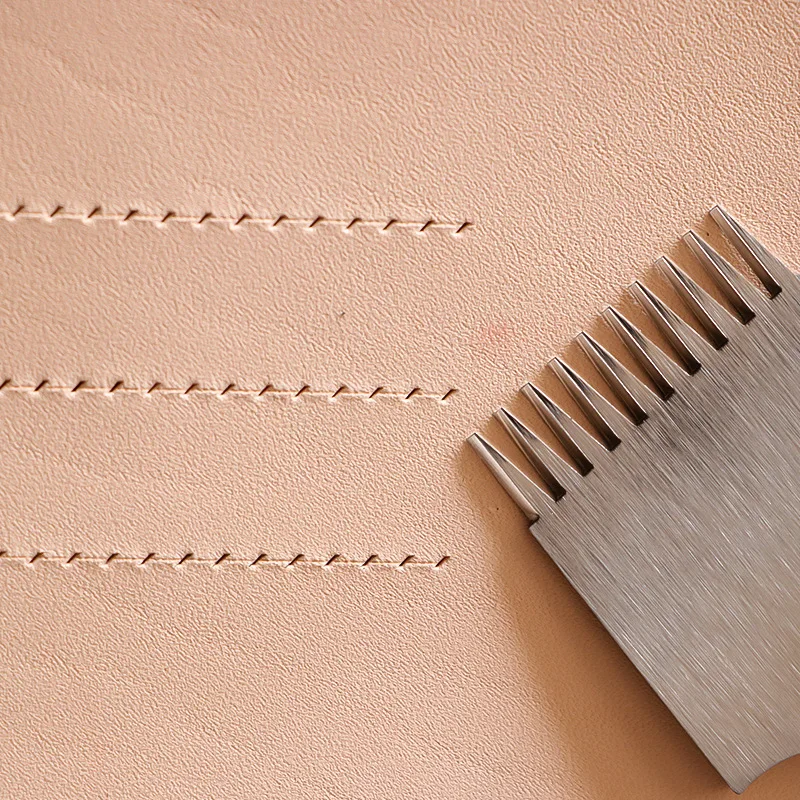 French inclined flat slicing 3.38mm 2510 tooth straight slicing DIY handmade leather goods hole punching and sewing tool