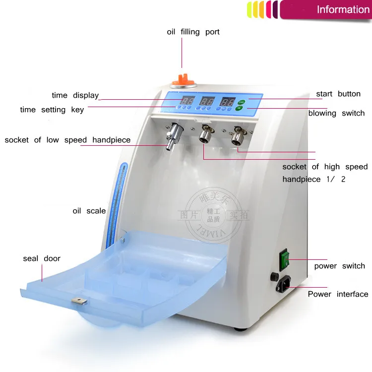 Economical den tal Handpiece Lubricator With Time Scale Display High and Low Speed Hand Piece Oiler Maintenance Oil System