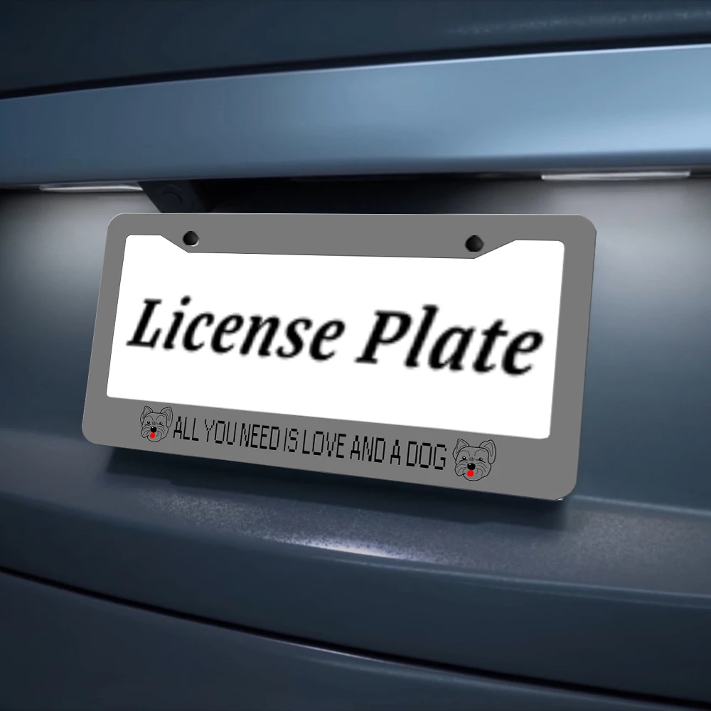 الجدة والمرح باللون الأسود - الألومنيوم المطبوع 2 - إطار لوحة الترخيص مع طقم براغي، ديكور السيارة والهدايا، 6 × 12 بوصة