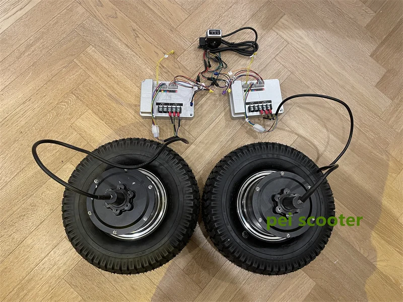 Doppia ruota da 13 pollici con coppia da 100 Nm, ingranaggio brushless, asse singolo, motore con mozzo da 12 km/h con controller e sistema di