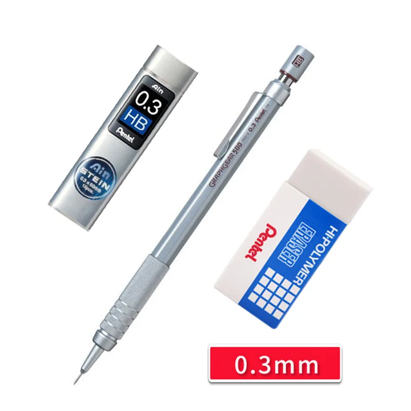 Japanese Pentel PG513 Automatic Pencil 0.3 0.5 0.7 0.9 Low Center Gravity Heavy Hand Touch Art Student Sketching Drawing 2B