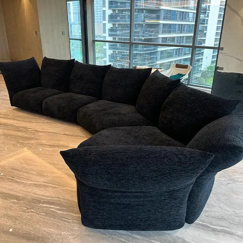 

French petal sofa medium antique chenille snowflake fabric corner special-shaped Italian minimalist cream wind removable