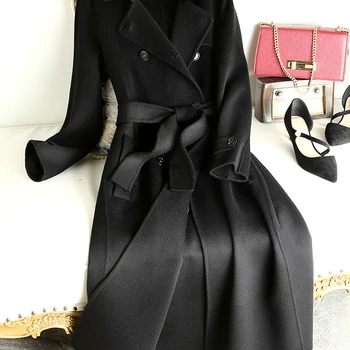 더블 Face100 % 순수 캐시미어 코트, 여성 manteau femme hiver 2023 luxe cappotti donna invernale 2022 cachemire캐시미어 100 코트 