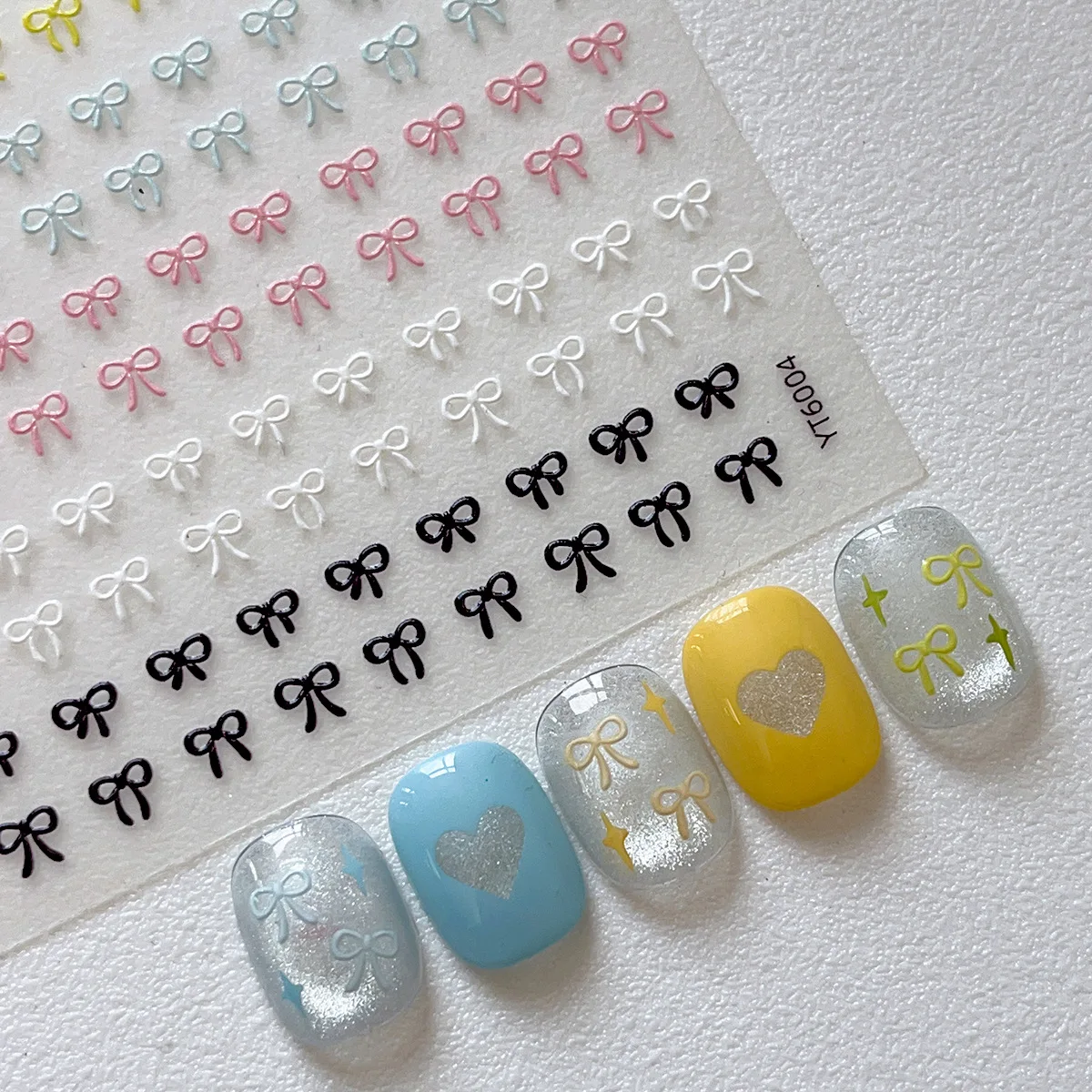 

Embossed Colorful Bows Nail Art Stickers Sweet Laser Gold Silver Bowkonts Self Adhesive Nail Art Stickers Decoration Decals DIY