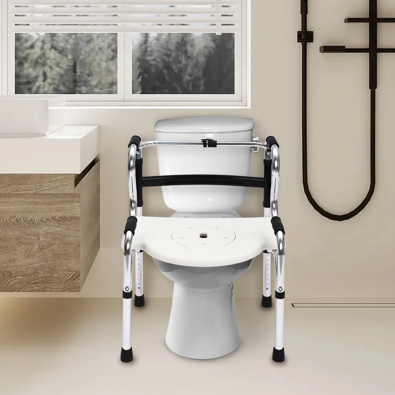 

Adjustable Shower Chair,220lb Capacity,Foldable & Lightweight,for Elderly & Pregnancy Safety