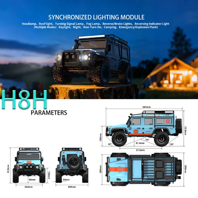 

Meijia Xin H8h Defender 1:8 Scale Brushless Off-Road Rc Car With Differential Lock Remote Control Climbing Model Vehicle Boy Toy