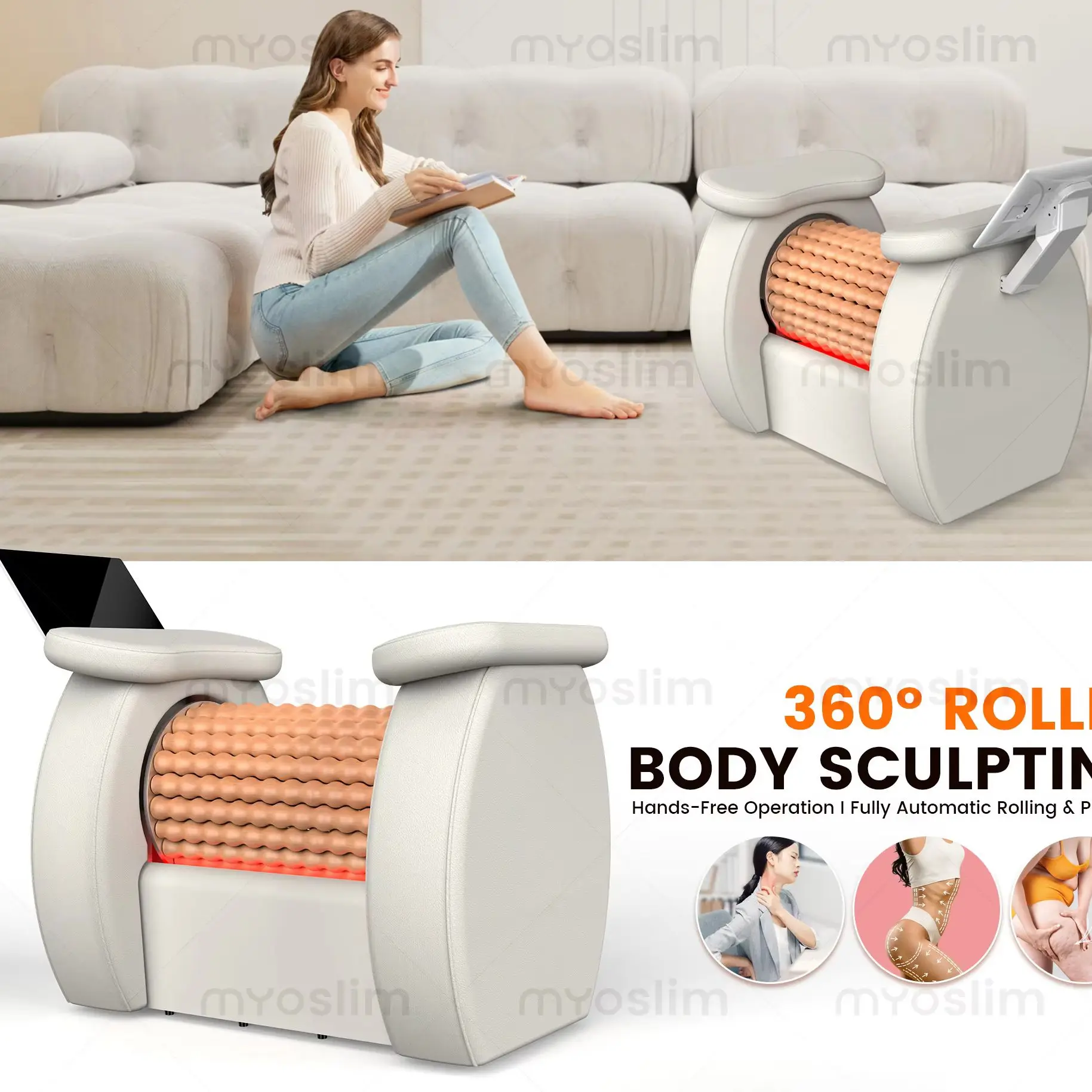 Image of Neue Vollautomatische Körperformungs-Rollermassage-Maschine Rotlichttherapie Stoffwechsel-Booster Körperkonturierung Entspannungsgerät