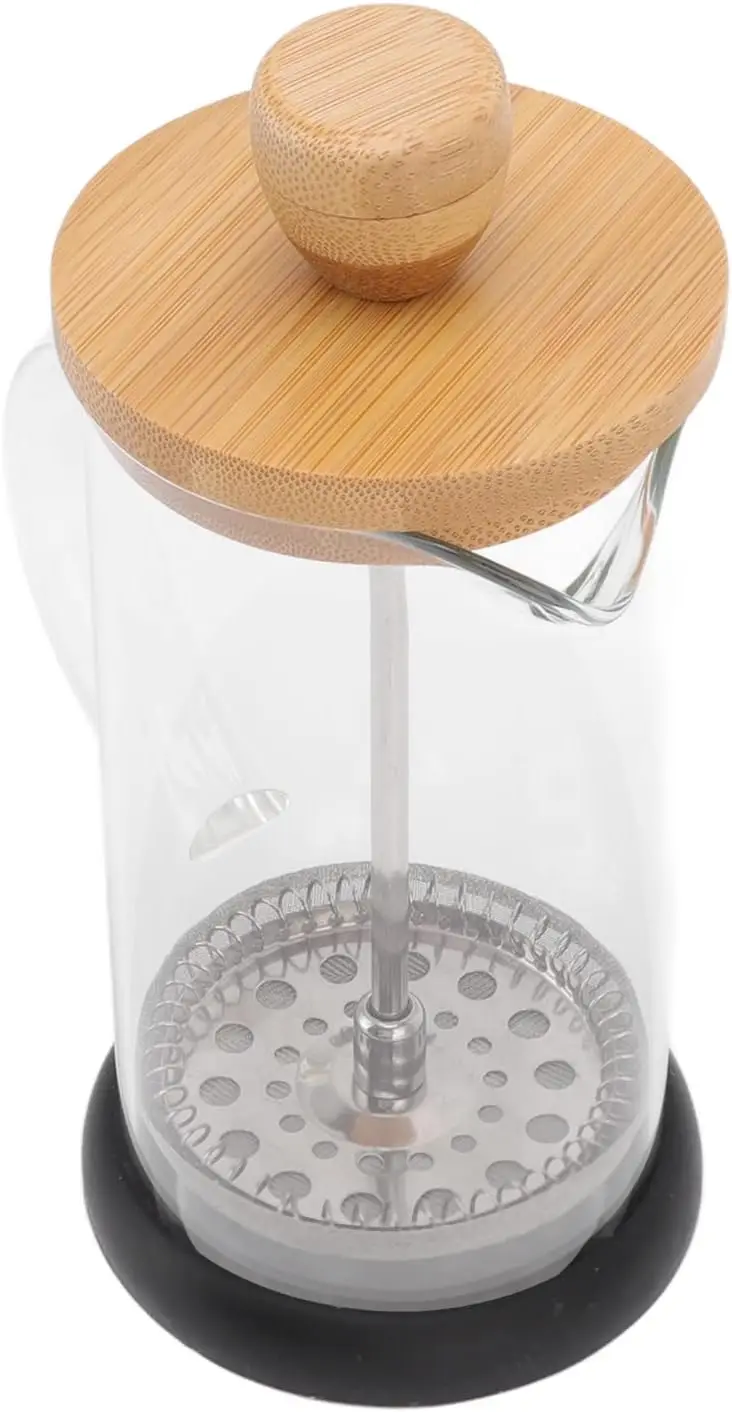 Cafetera y tetera, vidrio de acero inoxidable, filtro de elaboración manual resistente al calor, cafetera de té de alto borosilicato (pequeña)