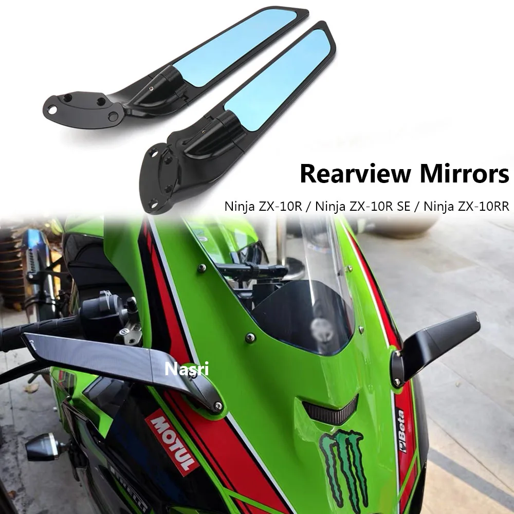 For KAWASAKI Ninja ZX10R ZX-10R SE ZX10RR ZX-10RR ZX 10 R RR Motorcycle Adjustable Aluminum Rearview Mirrors Wind Wing Mirror