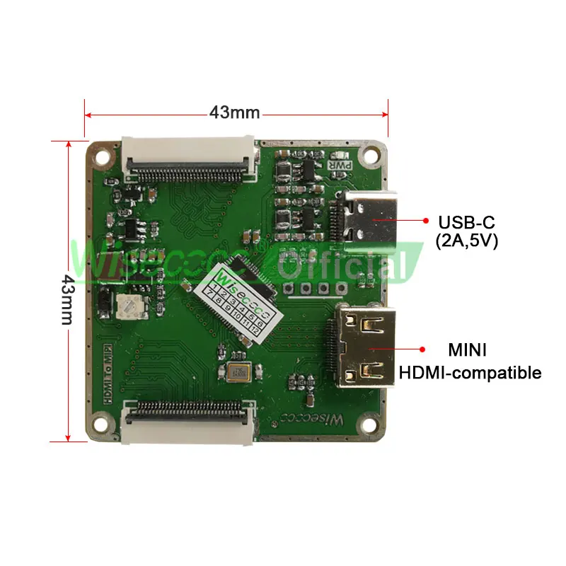 Wisecoco Round Display 2.1 inch Circular Dual IPS Screen 480x480 TFT LCD Module For Robot Eyes Smart Home SPI RGB Interface