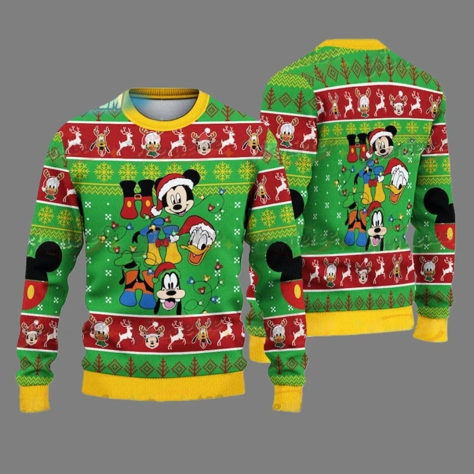 Disney Zootopia Topolino e Minnie Tema Brutto maglione Festa di Natale Girocollo Felpa con cappuccio Ingrandito Adulto Autunno e Inverno Nuovo articolo