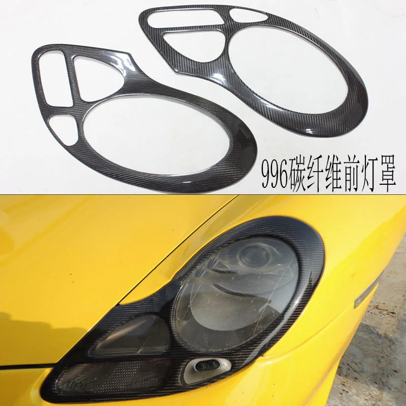 For Porsche 911 996 2004 Carbon Fiber Front Headlight Cover Eyebrow Modification Direct Import