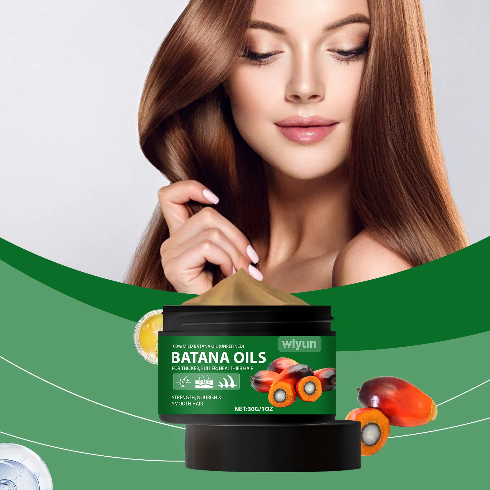 

Wiyun Batana Oil for Hair Growth Strengthening Hair Loss Treatment for Damaged Hair Smooth Thicker Hair Health Care Olive Oil