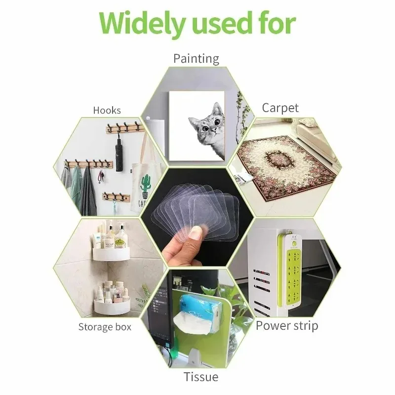 Heavy-Duty Double Sided Adhesive Nano Tape No Residue Transparent Wall Stickers Removable for All Surfaces Home DIY Household