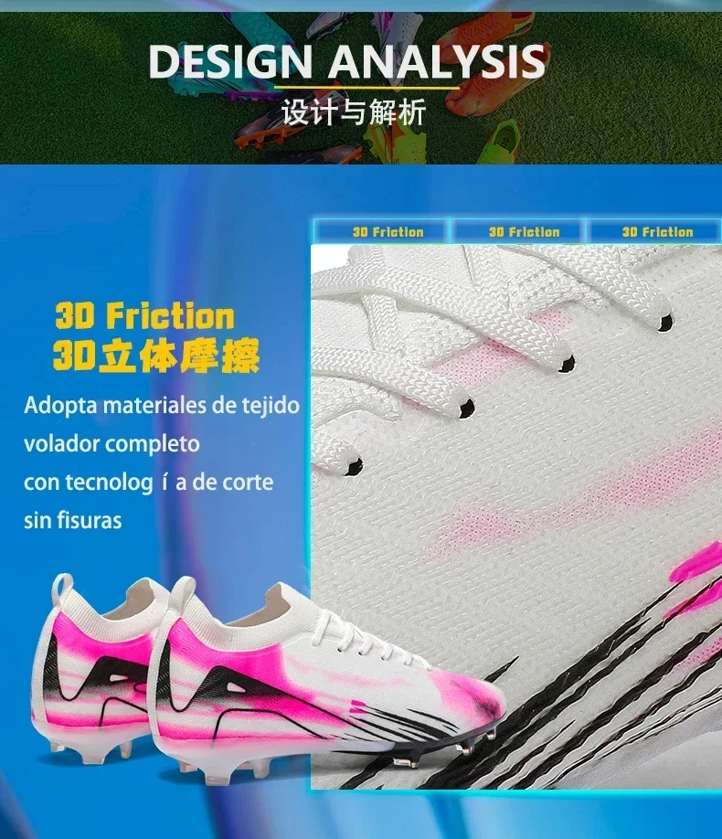 Neue Herren-Fußballschuhe, ultraleichte FG-Schuhe für Training und Spiel, rutschfeste Outdoor-Fußballschuhe mit langen Stollen, Dropshipping – Detail 5