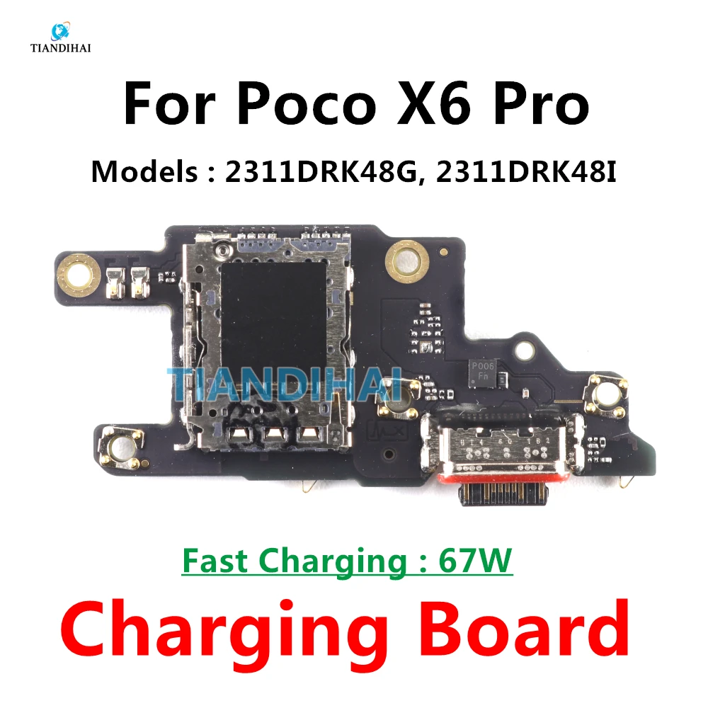 Poco X6 Pro 本体 RAM12GB ROM512GB EUプラグ変換付 For Xiaomi Poco X6 Pro USB Charging Board Connector Plug Port