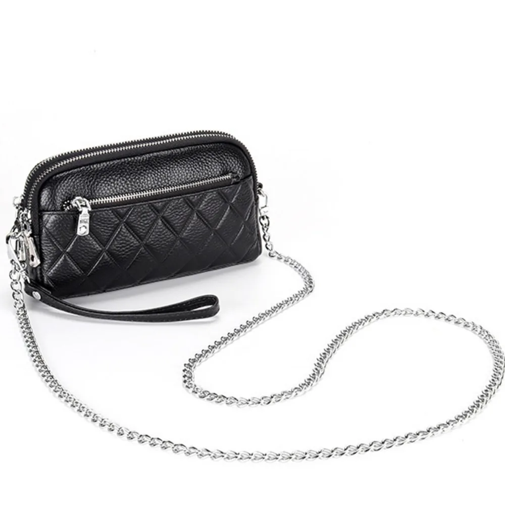 

Женская сумка из натуральной кожи, двухслойная маленькая сумка для женщин, сумка через плечо с цепочкой, женская сумка из воловьей кожи, ручная сумка для телефона