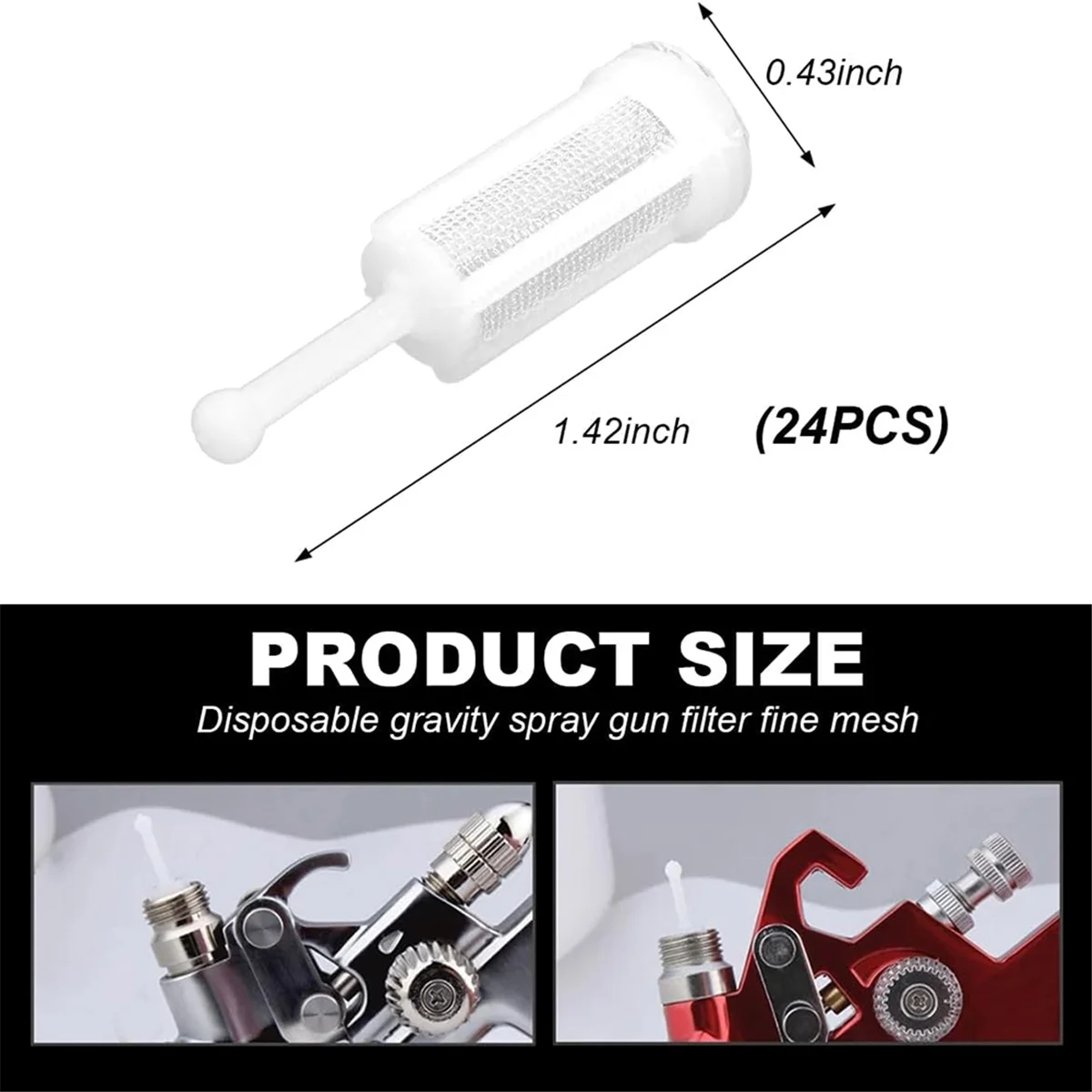 

A002 24 шт. фильтры HVLP с мелкой сеткой, с мелкой нейлоновой сеткой, универсальные фильтры для краски, фильтры подходят для большинства подачи