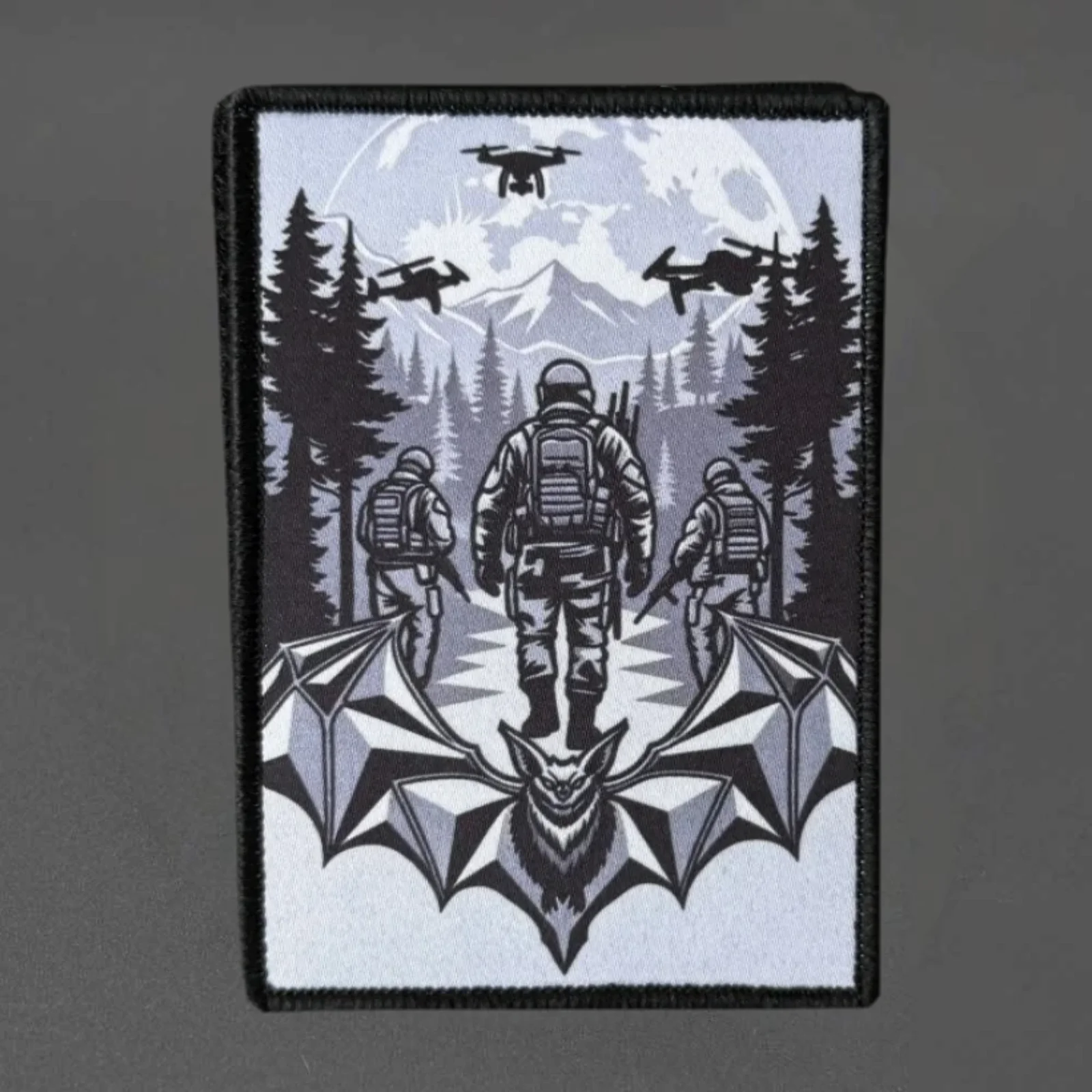 Squad Drone Printing Patch Tactical Bat Vest Hook and Loop Badge Backpack Morale Appliques Stickers Armband Patches for Clothing