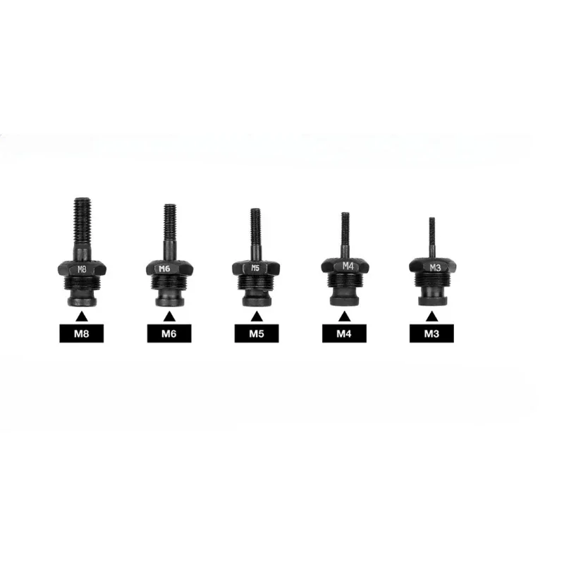 M3-M4-M5-M6-M8 5PCS Gun head accessories For Cordless Drill Secure and Efficient Nut Connection Electric Rivet Tool Adapter Kit