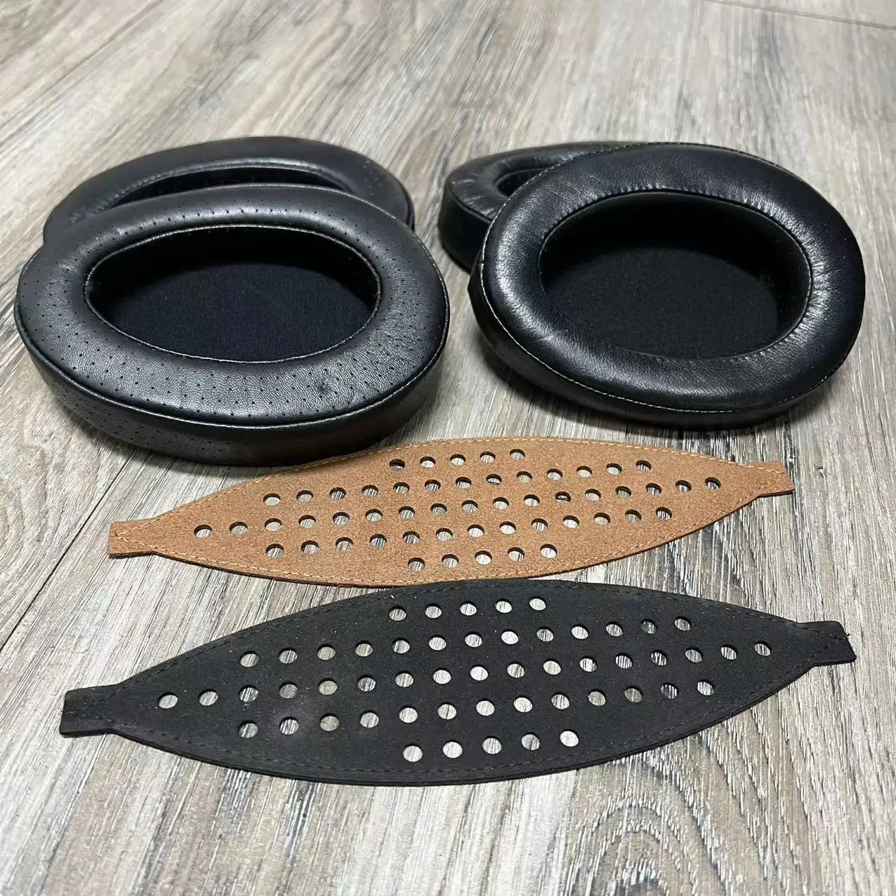 Oryginalne skórzane nauszniki z owczej skóry do słuchawek HIFIMAN ANANDA Edition XS Arya/BT/Nano,Susvara HE1000SE/HE1000V2 z pałąkiem na głowę — zdjęcie produktu 2