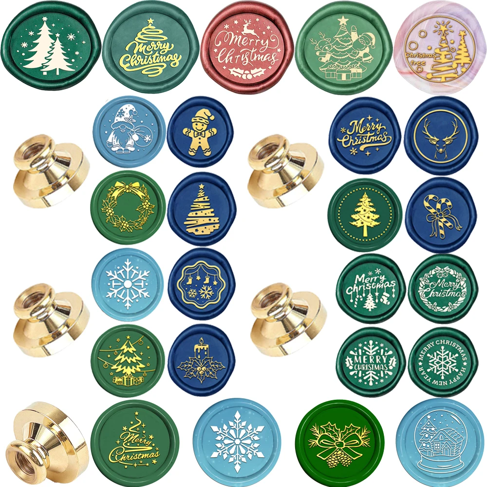 Christmas Tree Snowflake Candle Wax Seal Stamp DIY Craft Supplies Scrapbooking Christmas Wedding Invitation Decoration