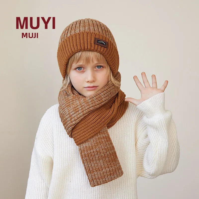 children's-knitted-fce-lined-hat-scarf-gloves-set-outdoor-winter-warm-tee-piece-suit-for-boys-and-girls-by-mu-rui-bu