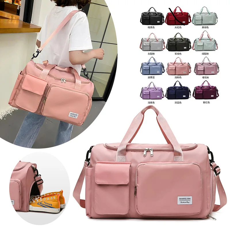 

Travel Bag Large Women Shoulder Bag Capacity Weekender Carry On Duffle Bags with Shoe Compartment Sports Fitness Bags for