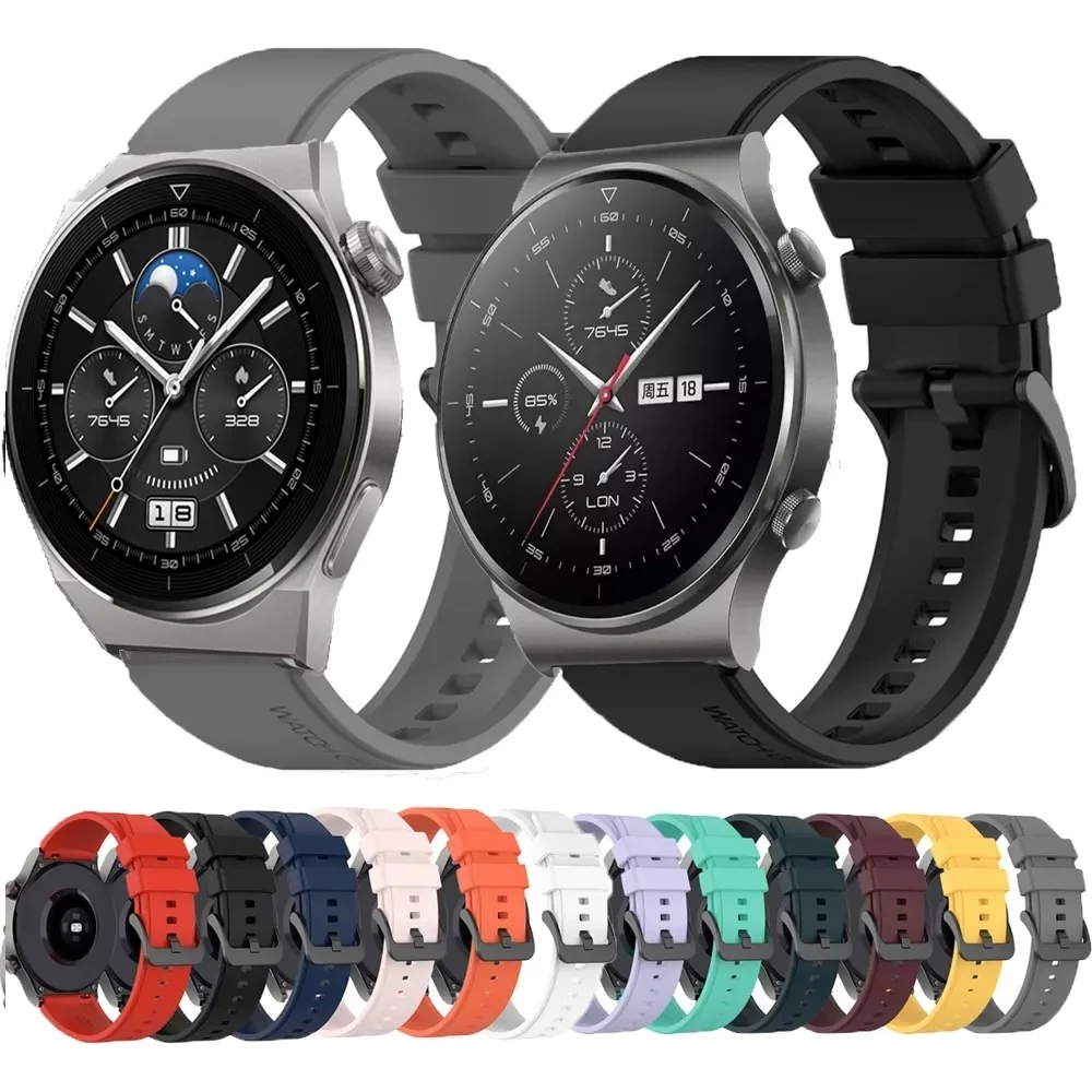 استبدال العصابات لهواوي ساعة GT2 GT3 GT 3 2 برو 46 مللي متر SE سوار 22 مللي متر الأصلي سيليكون الأشرطة الرسمية معصمه حزام
