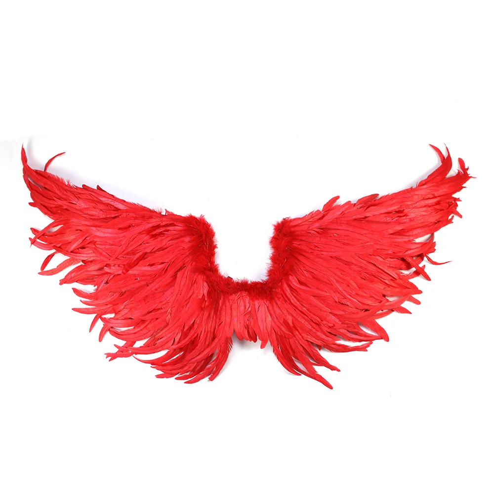 Fada noiva casamento fotografia cosplay adereços, chama vermelha grande anjo penas asas, desempenho adereços