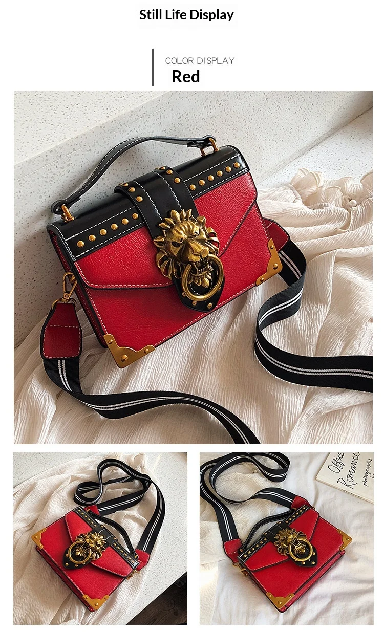 Damen Vintage PU Handtasche Neue Mode Umhängetasche Umhängetasche Kleine Quadratische Tasche Casual Täglichen Gebrauch – Detail 8