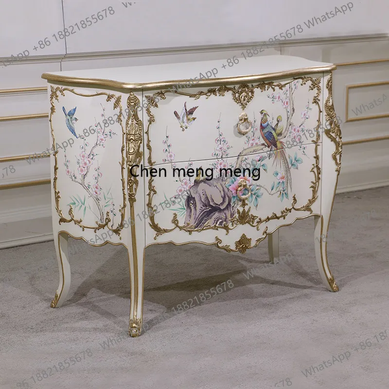 American retro chest living room storage American bedroom hand-painted chest