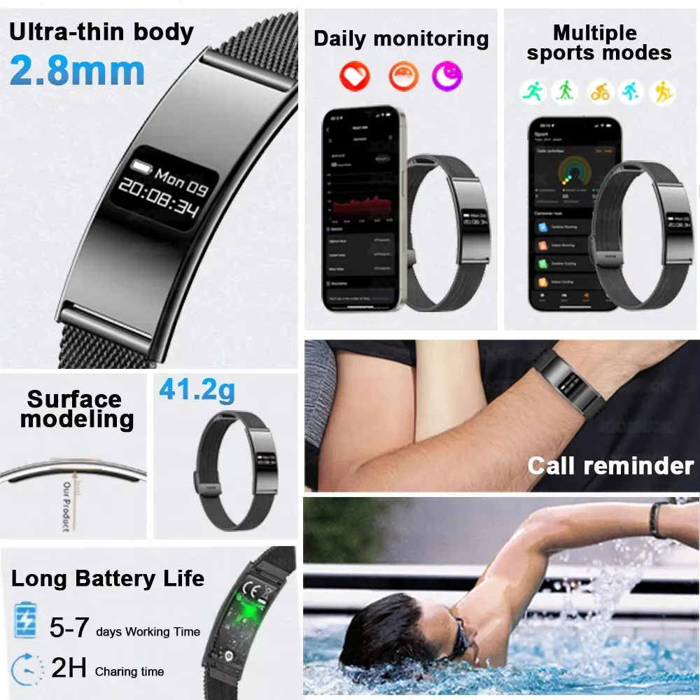 Men Women Smart Bracelet Heart Rate Sleep Monitor Health Smart Band Waterproof Sports Fitness Tracker Smartwatch For Android iO