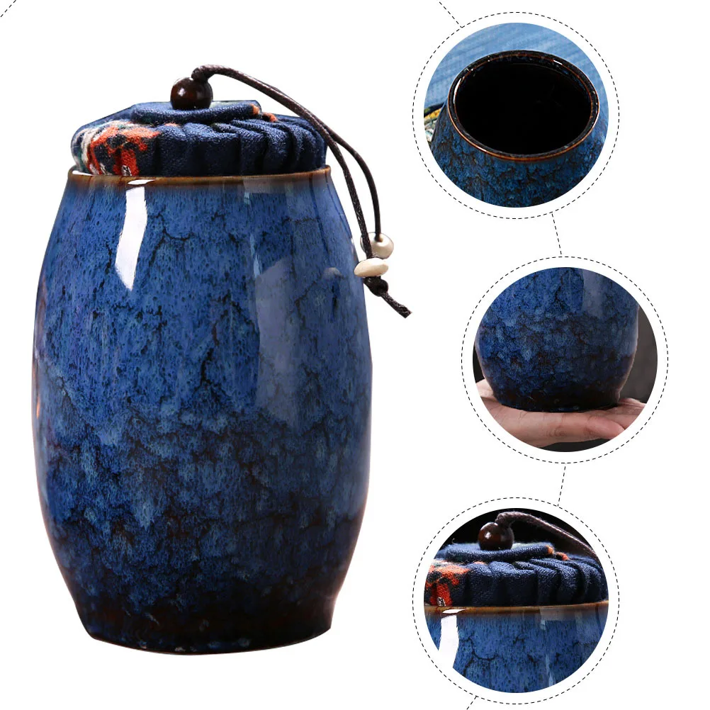 

Ceramic Tea Jar Large Capacity Multi-Function Storage for Loose Tea Coffee Beans Powder Airtight Container Household Kitchen Use