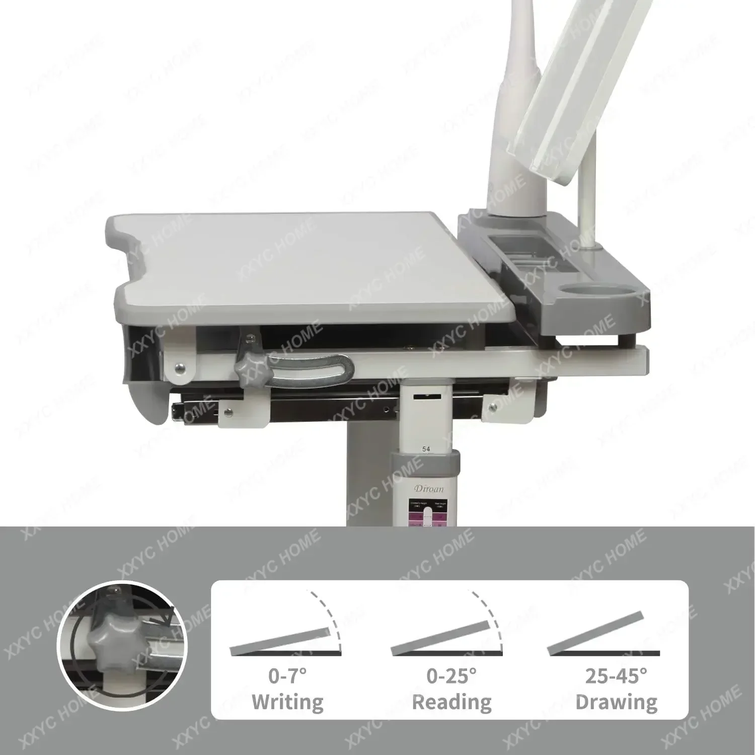 Kids Functional Desk and Chair Set, Height Adjustable Children School Study Desk with Tilt Desktop, Bookstand