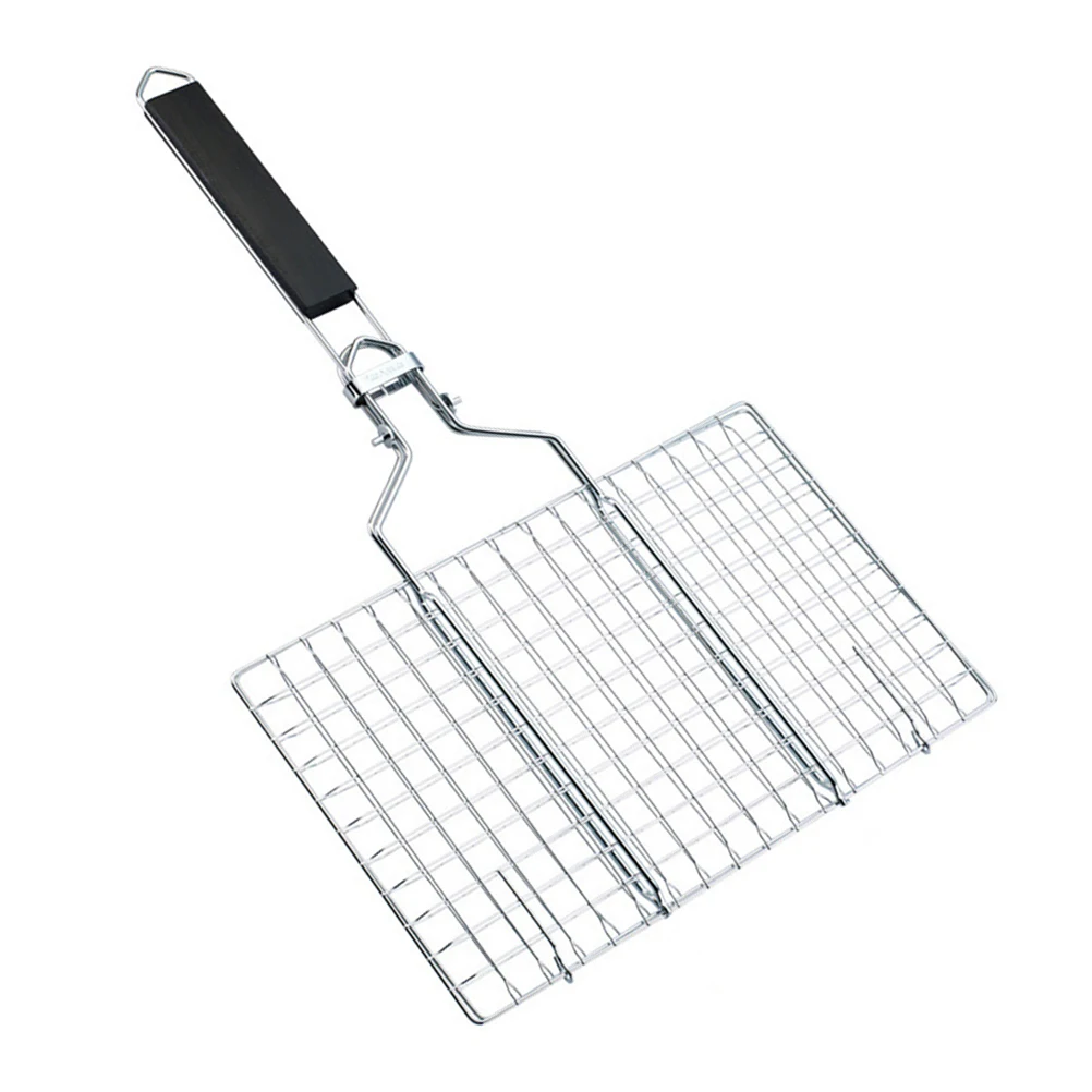 

Stainless Steel Barbecue Grilling Basket Durable Mesh H Easy Clean BBQ Tool Outdoor Camping Picnic Cookware Kitchen Bar