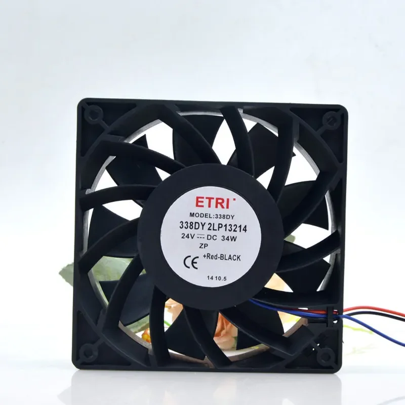 for ETRI 338DY 2LP13214 12038 Cooling Fan 24V 34W 3-Wire Speed Measurement Large Air Volume Original Replacement