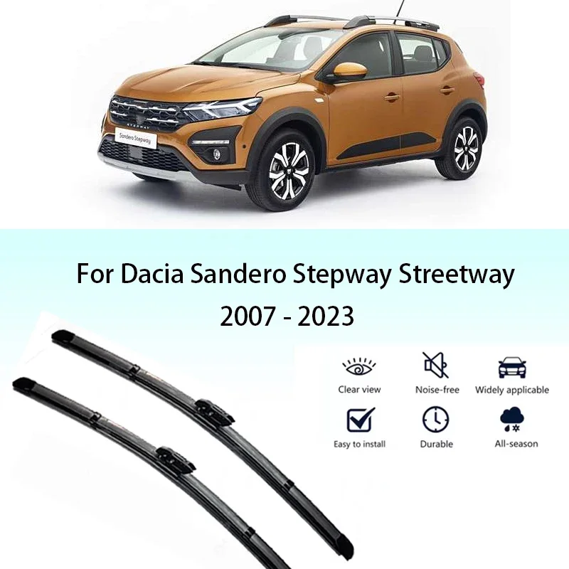

Front Windshield Wiper Blades For Dacia Sandero Stepway Streetway 2007 - 2023 Accessories 2008 2012 2013 2016 2018 2020 2021