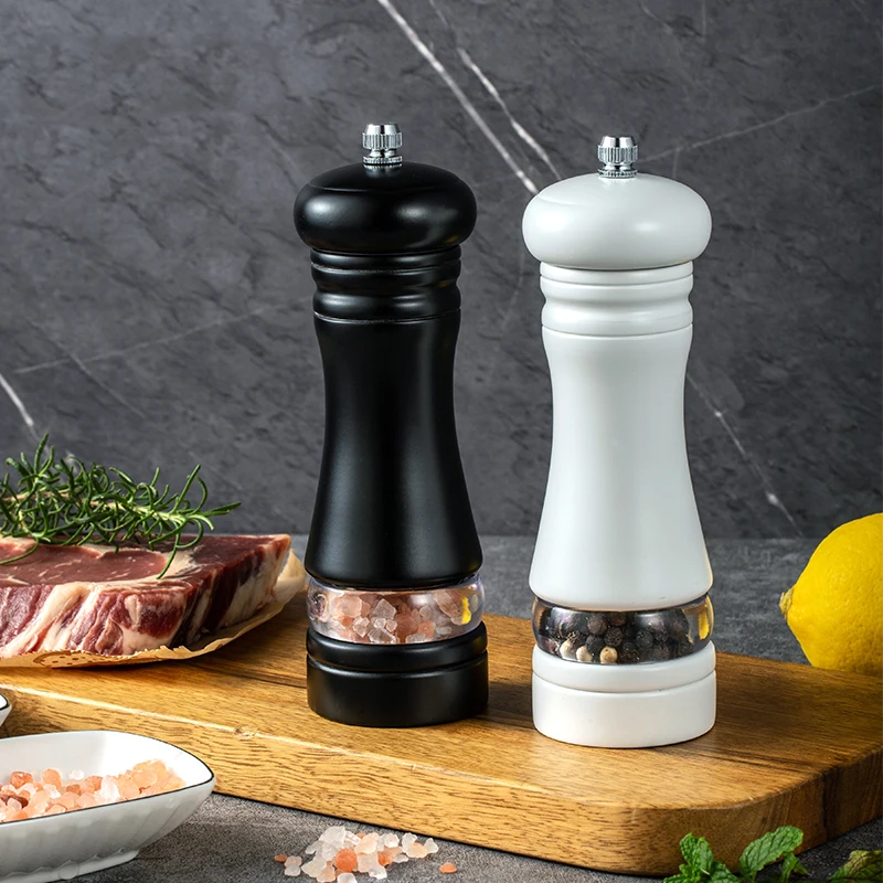 Premium Solid wood Salt and Pepper Grinder Set Manual Colourful Salt and Pepper Mill for Kitchen Cookware
